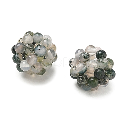 Natural Moss Agate Woven Beads GG-CBA2E9C-E01-1