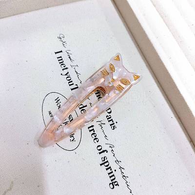 Cat Shape Cellulose Acetate(Resin) Alligator Hair Clips PW-WGA8C03-17-1