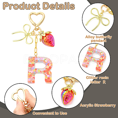 Alloy & Resin Pendant Decorations HJEW-YW00401-04-1