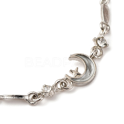 Alloy Pave Cubic Zirconia Moon Link Bracelets WG9EBEA-06-1