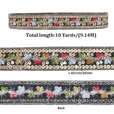 Polyester Embroidery Paillette Ribbon OCOR-WH20003-39A-1