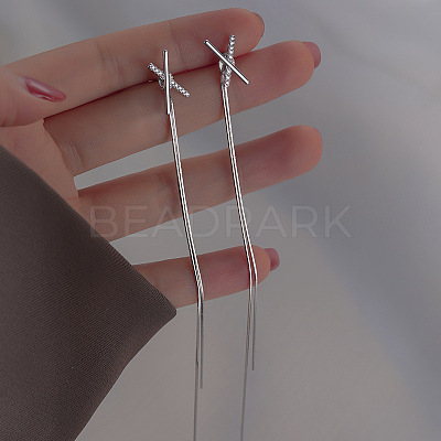 Alloy & Rhinestone Tassel Stud Earrings WG71275-01-1