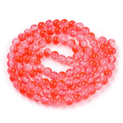Transparent Crackle Baking Paint Glass Beads Strands X2-DGLA-T003-01A-12-1