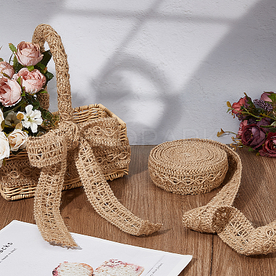 10M Burlap Braided Ribbons OCOR-WH0093-32-1