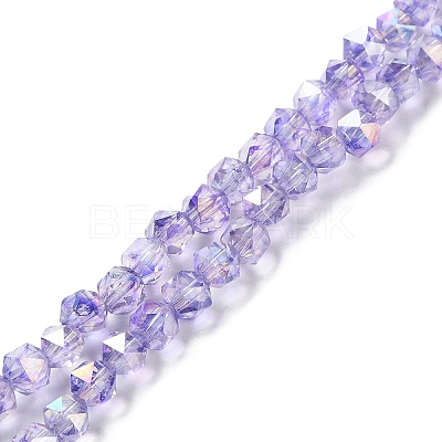 Transparent Electroplate Glass Beads Strands EGLA-F160-01B-1