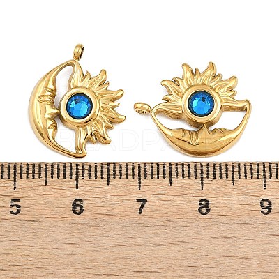 304 Stainless Steel Rhinestone Pendants STAS-Z166-24G-09-1