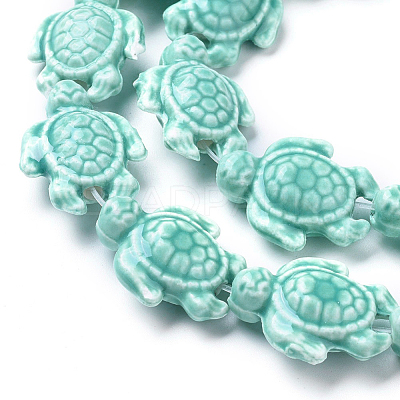 Handmade Porcelain Beads Strands LAMP-G140-02-1
