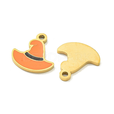 Halloween Theme Ion Plating(IP) 304 Stainless Steel Enamel Pendants STAS-M011-01G-1