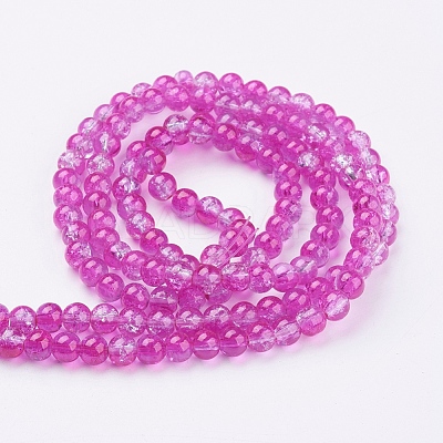 Crackle Glass Beads Strands X-CCG-Q002-6mm-09-1