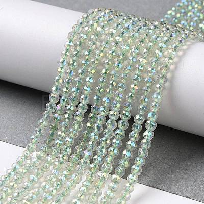 Electroplate Transparent Glass Beads Strands GLAA-H021-01B-FR07-1