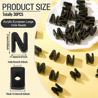 Acrylic European Beads OACR-TAC0013-14N-1
