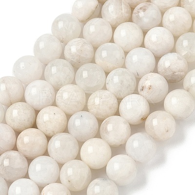 Natural White Moonstone Beads Strands G-F674-08-8mm-01-1
