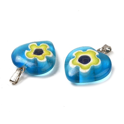 Handmade Millefiori Glass Pendants LAMP-O016-02B-1