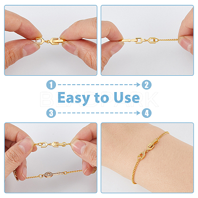 6Pcs Brass Fold Over Clasps KK-FH0007-43A-1