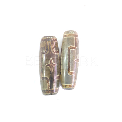Tibetan Style dZi Beads TDZI-E004-39-1