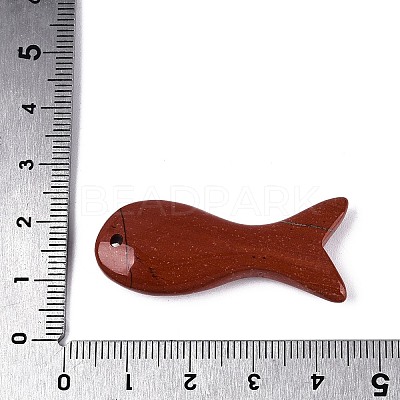 Natural Red Jasper Pendants G-Q608-03B-1