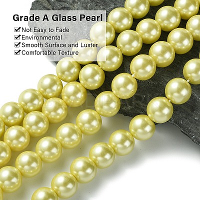 Eco-Friendly Glass Pearl Beads Strands HY-A008-14mm-RB012-1