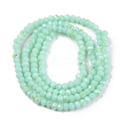 Electroplate Opaque Solid Color Glass Beads Strands EGLA-A044-P1mm-L14-1
