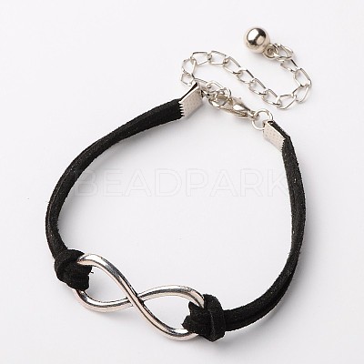 Tibetan Style Alloy Infinity Link Bracelets BJEW-JB01478-1