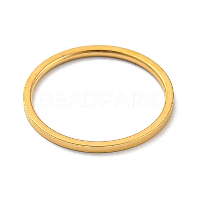 Ion Plating(IP) 304 Stainless Steel Simple Plain Band Finger Ring for Women Men X-RJEW-F152-05G-E-1