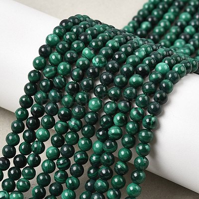 Natural Malachite Beads Strands G-A293-B03-4mm-1