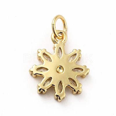 Rack Plating Brass Micro Pave Cubic Zirconia Charms ZIRC-F129-34E-G-1