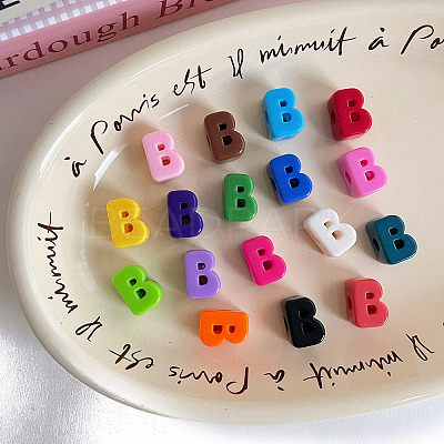 Opaque Acrylic European Beads OACR-M027-01B-1