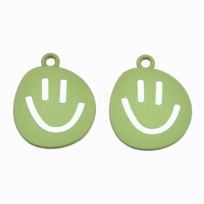 Spray Painted Alloy Pendants ENAM-S127-025B-RS-1