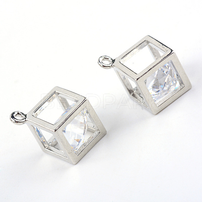Brass Glass Charms KK-Q078-09S-1