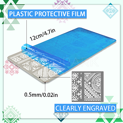 Stainless Steel DIY Nail Art Templates MRMJ-WH0092-058-1