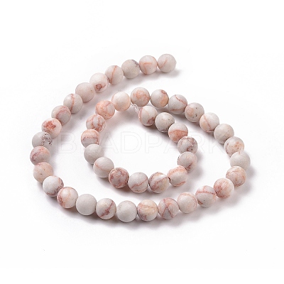 Natural Red Netstone Beads Strands G-Q462-8mm-14-1