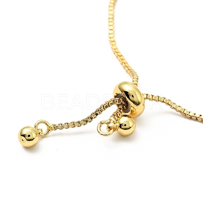 Clear Cubic Zirconia & Enamel Hamsa Hand with Evil Eye Links Slider Bracelet BJEW-A127-02G-1