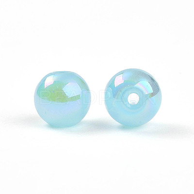 Electroplate Pearlized Glass Pearl Beads EGLA-T021-14B-07-1