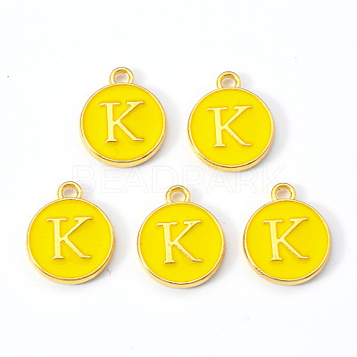 Golden Plated Alloy Enamel Charms ENAM-S118-09K-1