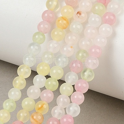 Natural Colorful Green Jade Beads Strands G-G757-01-4mm-1