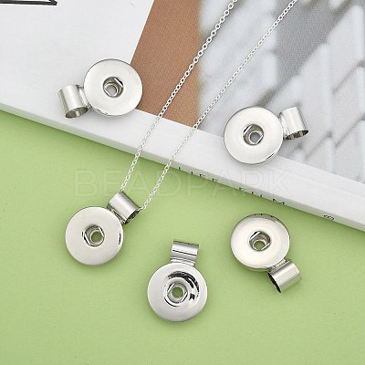 Brass Rhinestone Snap Pendant Making KK-S085-03-1