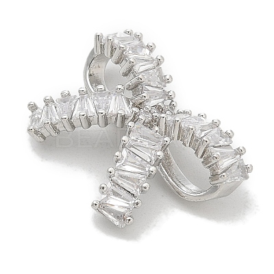 Rack Plating Brass Micro Pave Clear Cubic Zirconia Buttons KK-K293-07A-P-1