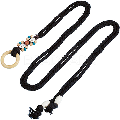 Handmade Weaving Cotton Linen Waist Chain Belts for Women Ladies Dress AJEW-WH20017-75B-1
