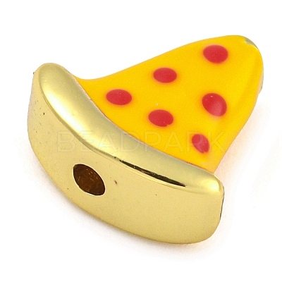 Rack Plating Brass Enamel Beads KK-G513-77G-1
