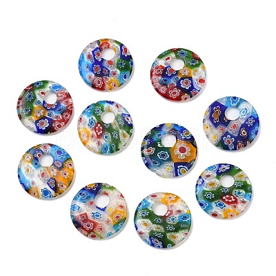Handmade Millefiori Glass Pendants LAMP-G166-08B-1