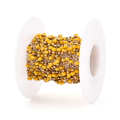 Handmade Seed Beads Round Link Chains CHS-T006-32G-1