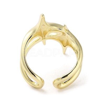 Brass Star Open Cuff Ring for Women LS-RJEW-A042-01A-1