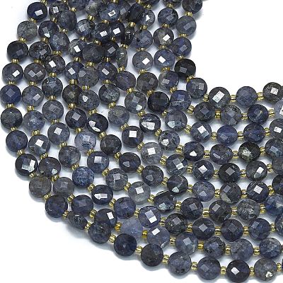 Natural Iolite Beads Strands G-K389-B29-01-1