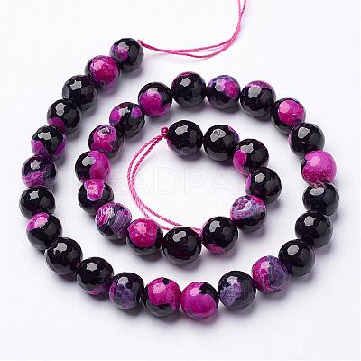 Natural Fire Crackle Agate Beads Strands G-D210-10mm-M1-1
