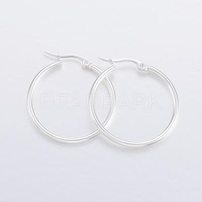 304 Stainless Steel Hoop Earrings EJEW-H327-01D-1