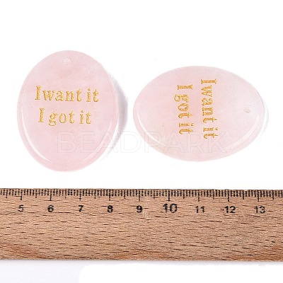 Natural Rose Quartz Pendants G-N365-02A-1