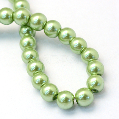 Baking Paint Pearlized Glass Pearl Round Bead Strands HY-Q003-6mm-26-1