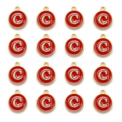 Golden Plated Alloy Enamel Charms X-ENAM-S118-03C-1