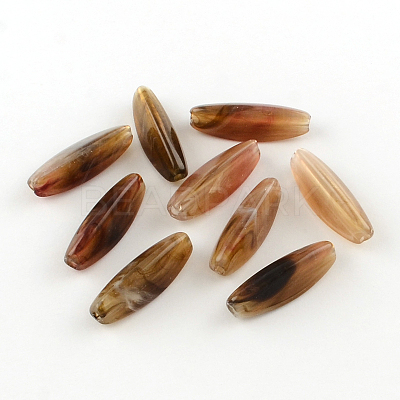 Rice Imitation Gemstone Acrylic Beads X-OACR-R035-M-1