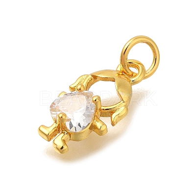 Rack Plating Brass Micro Pave Cubic Zirconia Charms KK-I716-25G-01-1